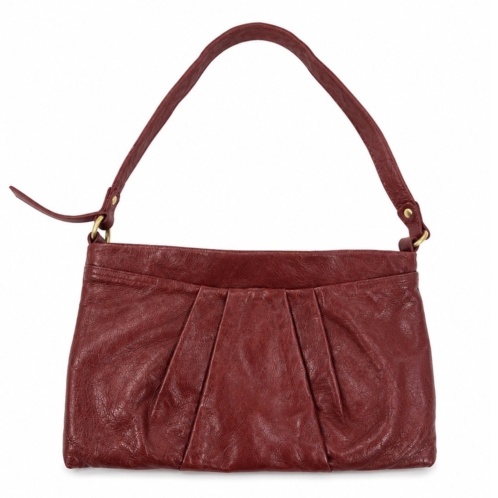 Hobo The Original Vintage Y2K Slouchy Boho Chic Red Leather Shoulder Bag Purse